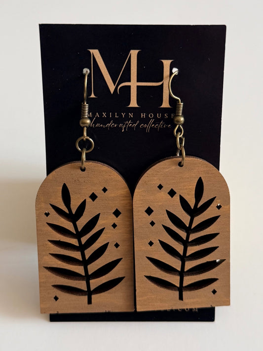Boho Wooden Arch Dangle Earrings