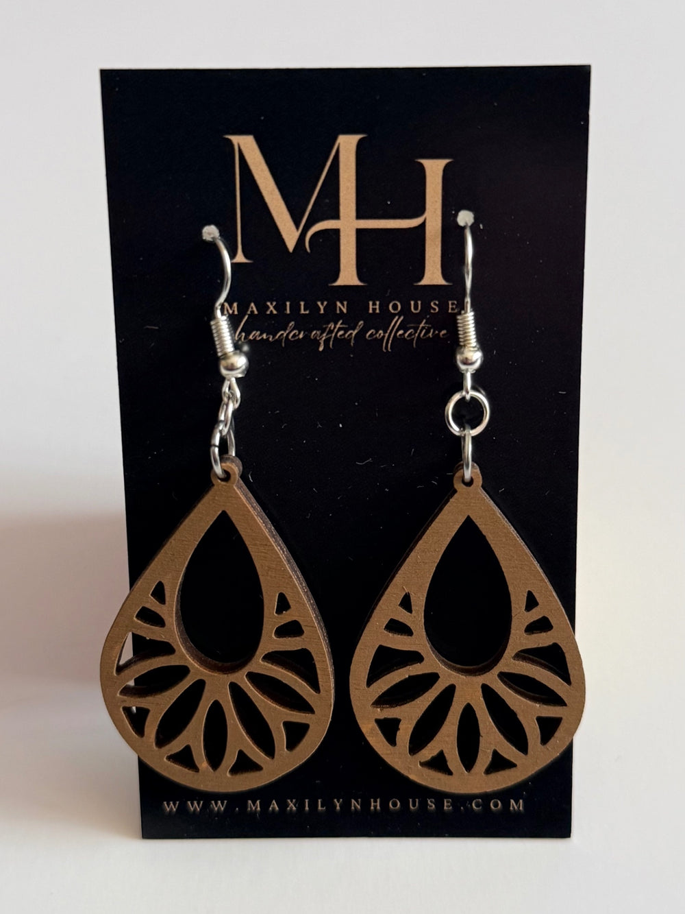 Boho Brown Wooden Dangle Earrings