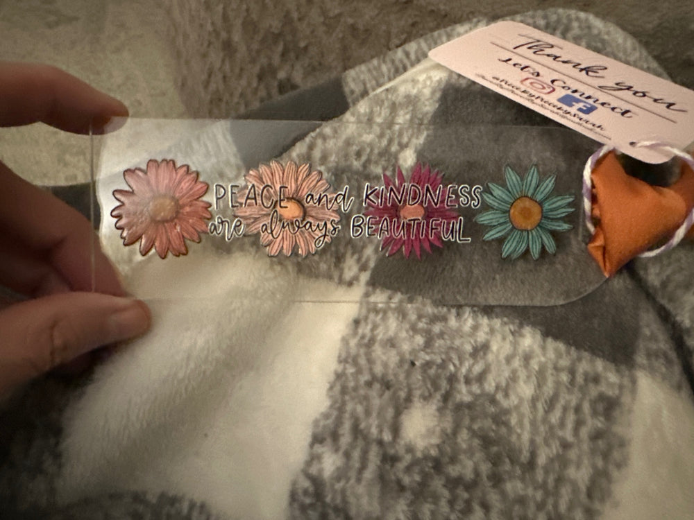 059 - Peace and Kindness Acrylic Bookmark w/ Tassel