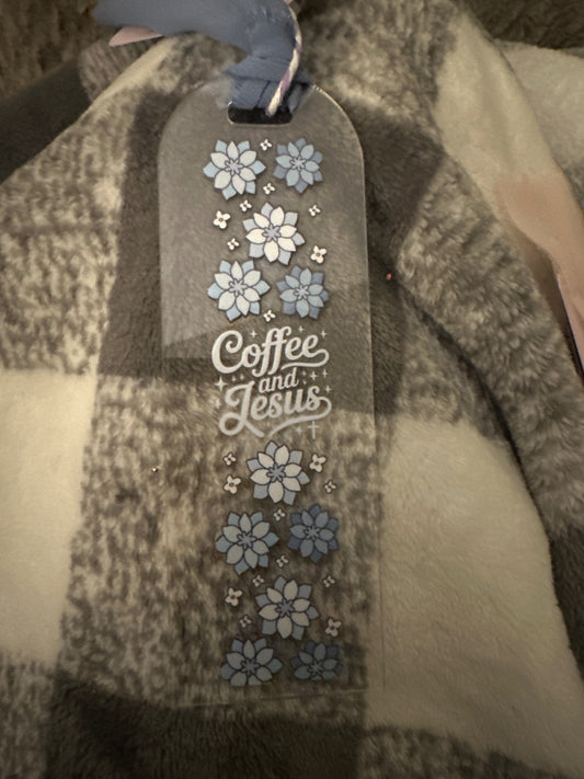 059 - Coffee and Jesus Acrylic Bookmark w/ Tassel
