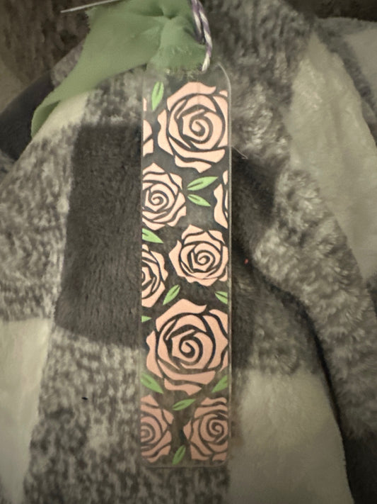 059 - Floral Acrylic Bookmark w/ Tassel