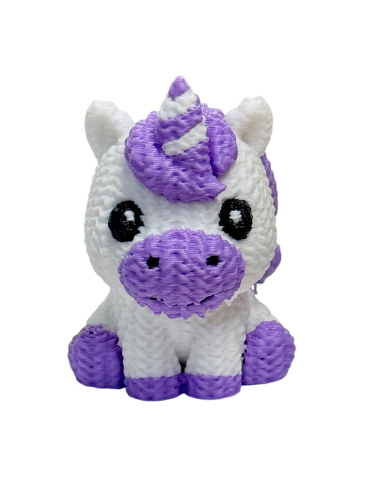 044 - 3D Printed Knitted Tiny Unicorn - Purple