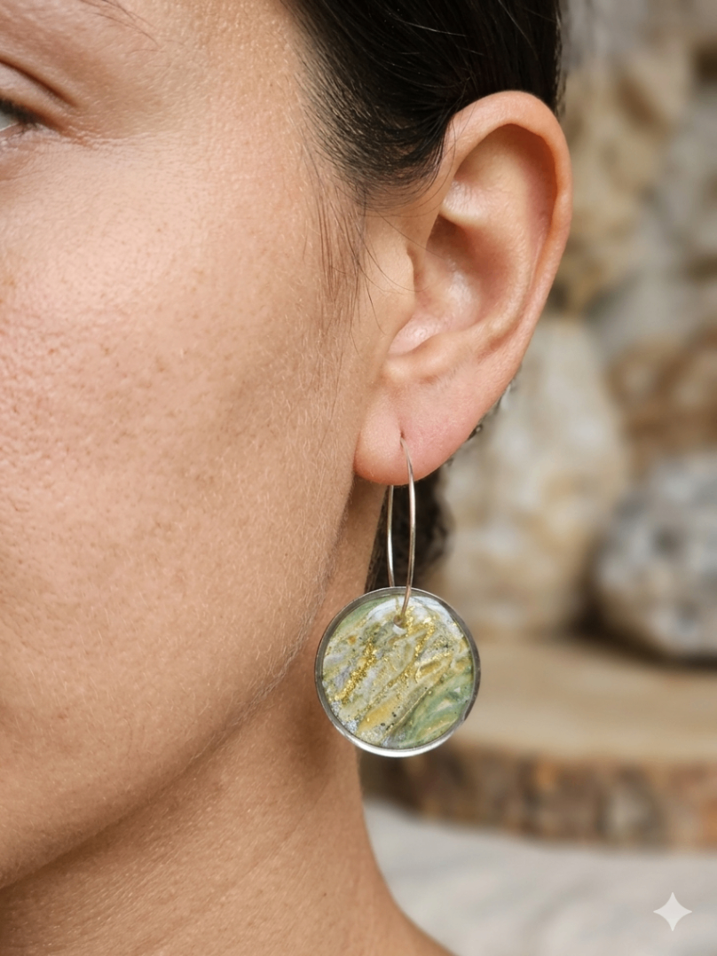025 - Jupiter Sky Dangle Hoop Earrings