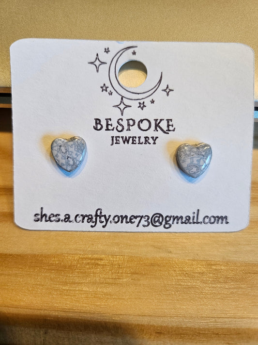 025 - Pretty Patterned Heart Stud Earrings