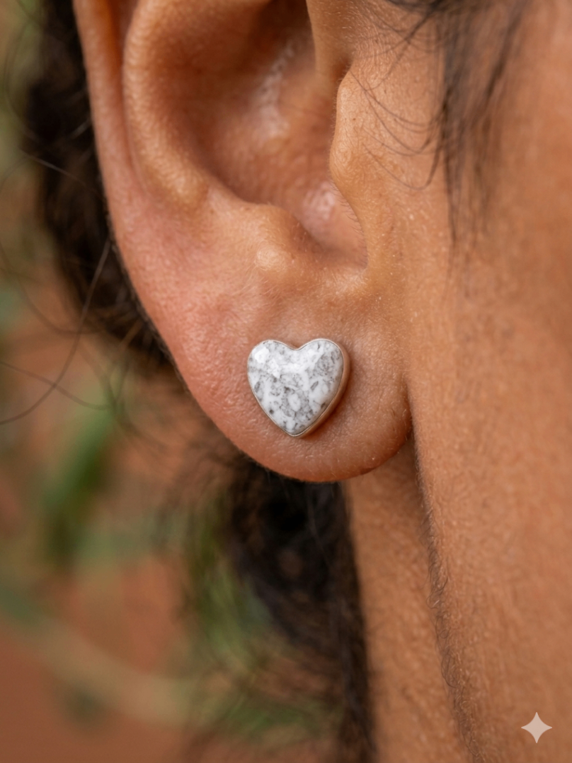 025 - Pretty Patterned Heart Stud Earrings