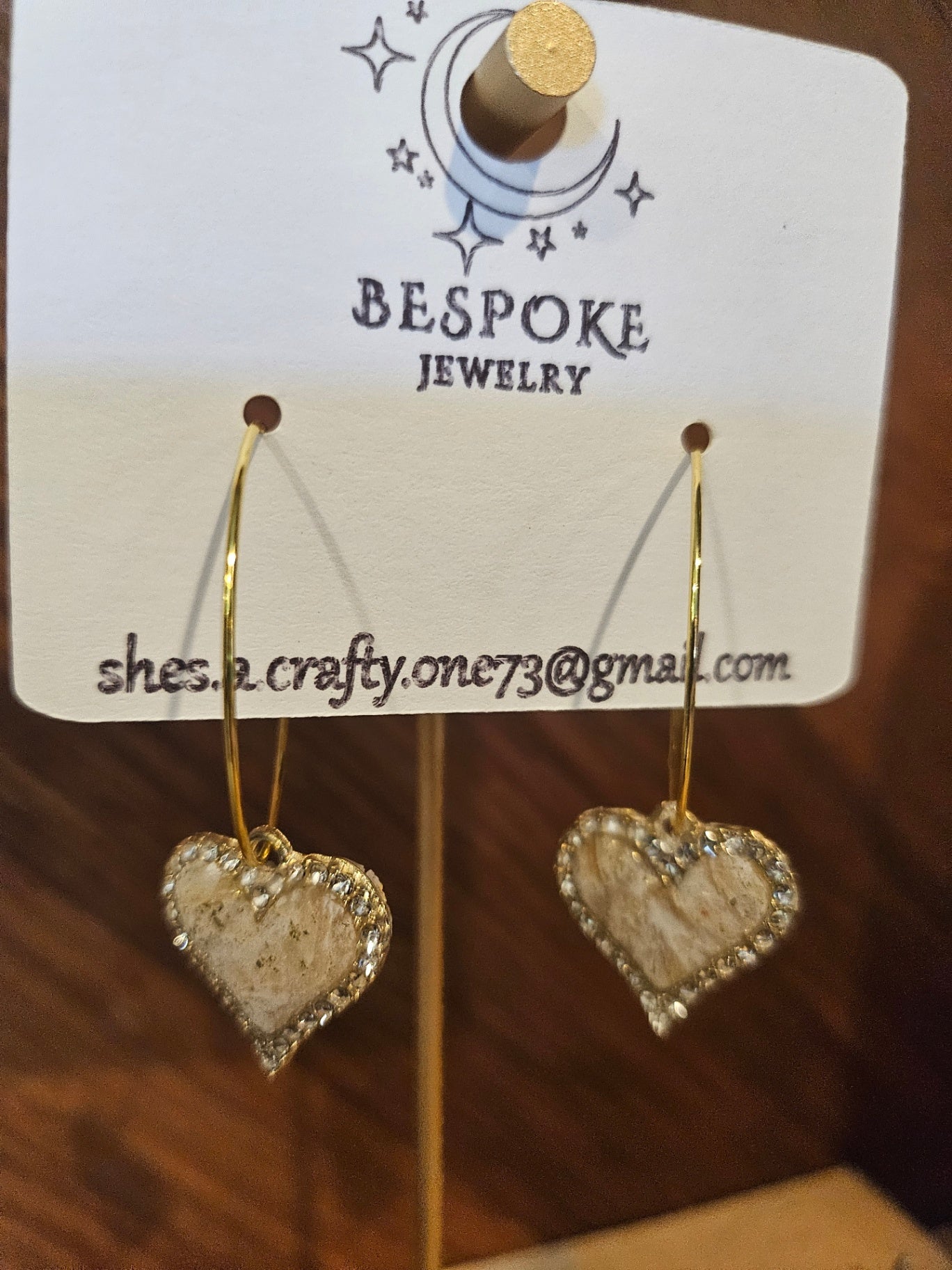 025 - Heart Shaped Jupiter Sky Stud Earrings