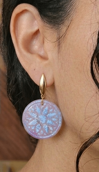 025 - Dichroic Glass Inspired Lavender Dangle Earrings