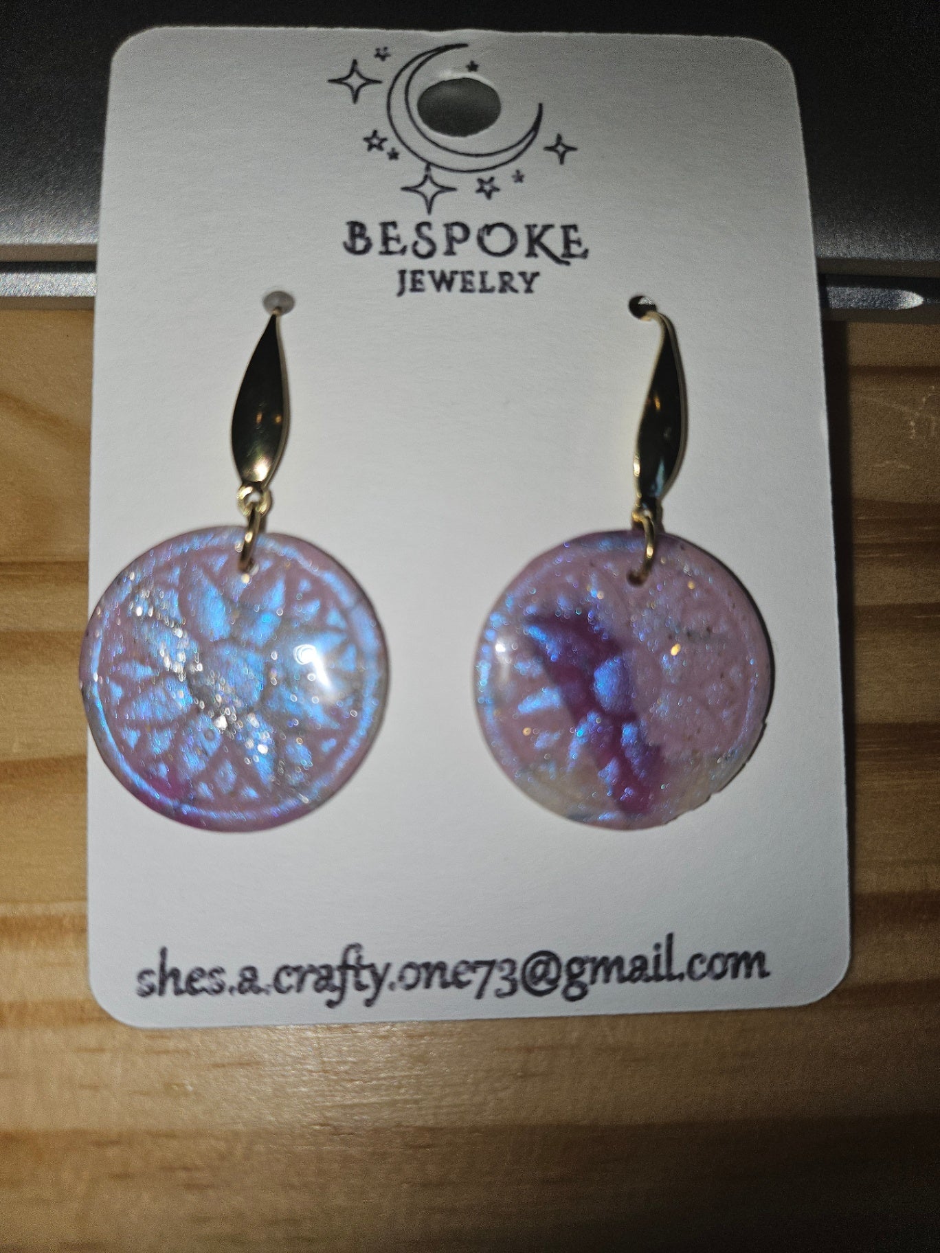025 - Dichroic Glass Inspired Lavender Dangle Earrings