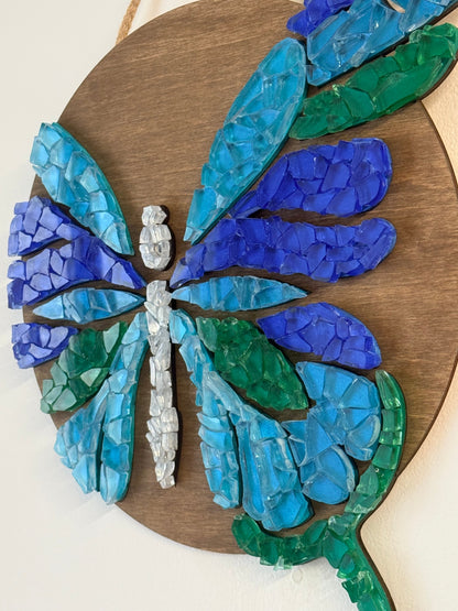 060 - Mosaic Glass Butterfly Wall Art 