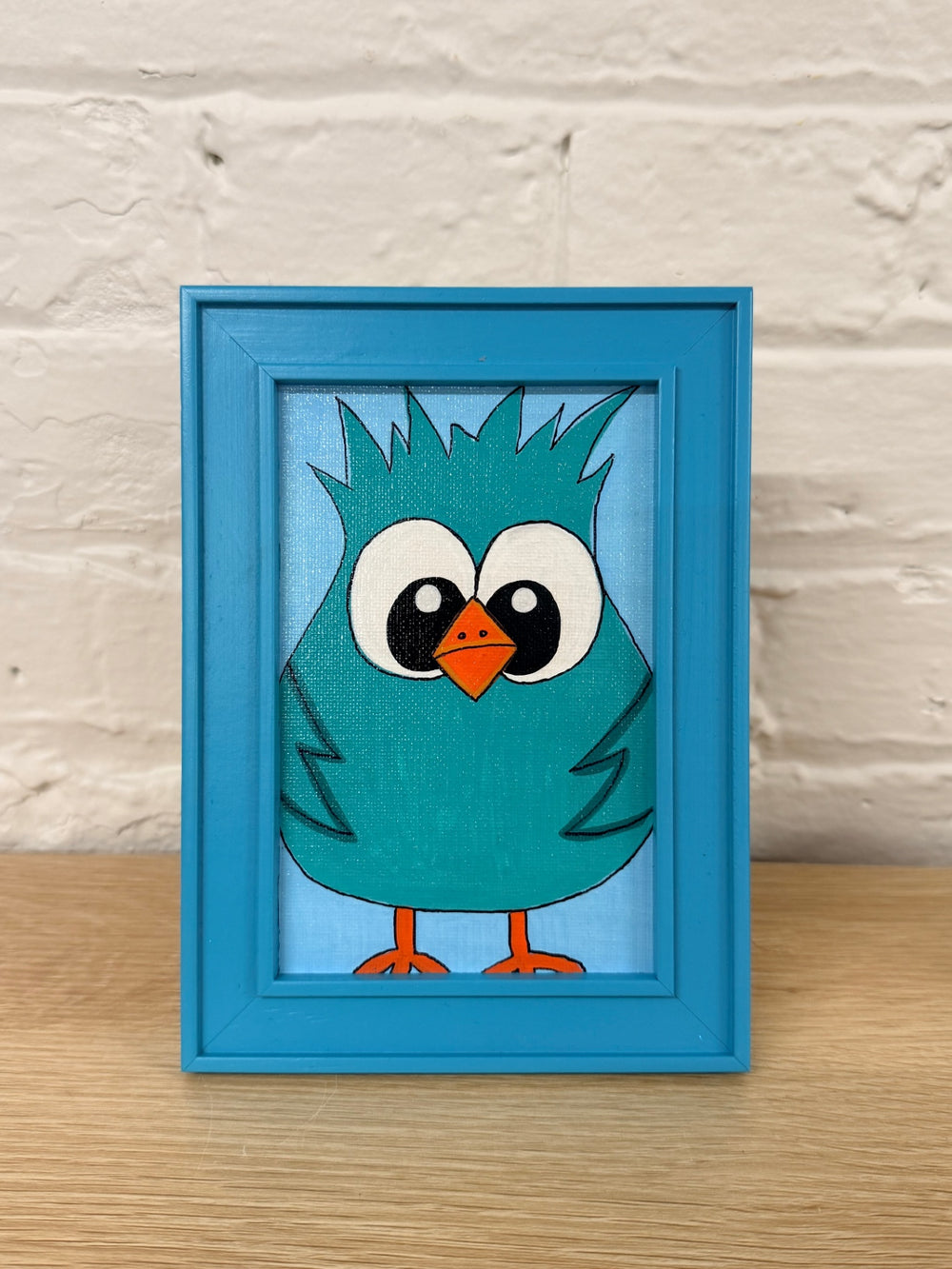 060 - Framed Owl Canvas Painting