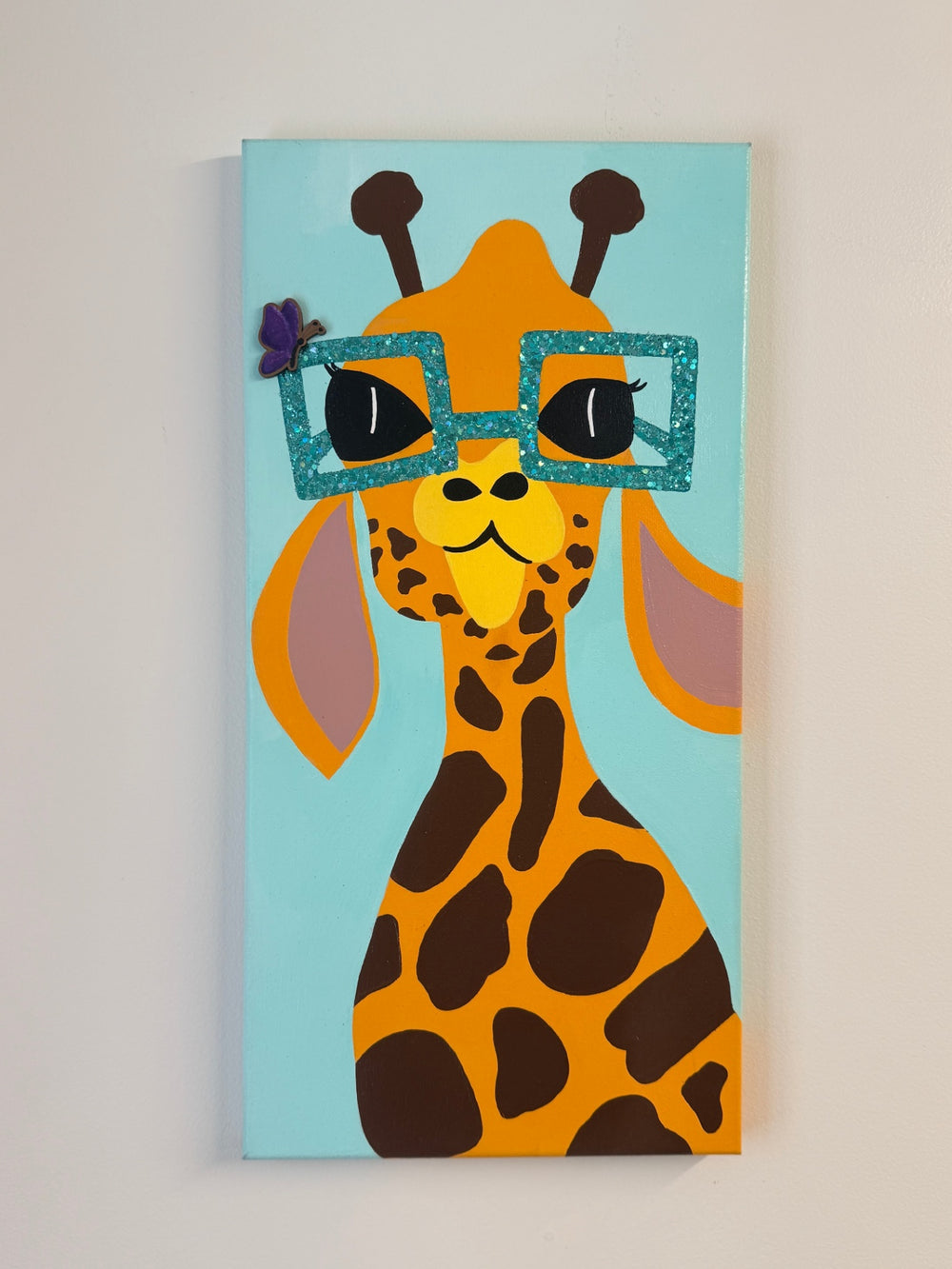060 - Gerry the Smarty Pants Giraffe | Hand-painted Canvas Wall Art