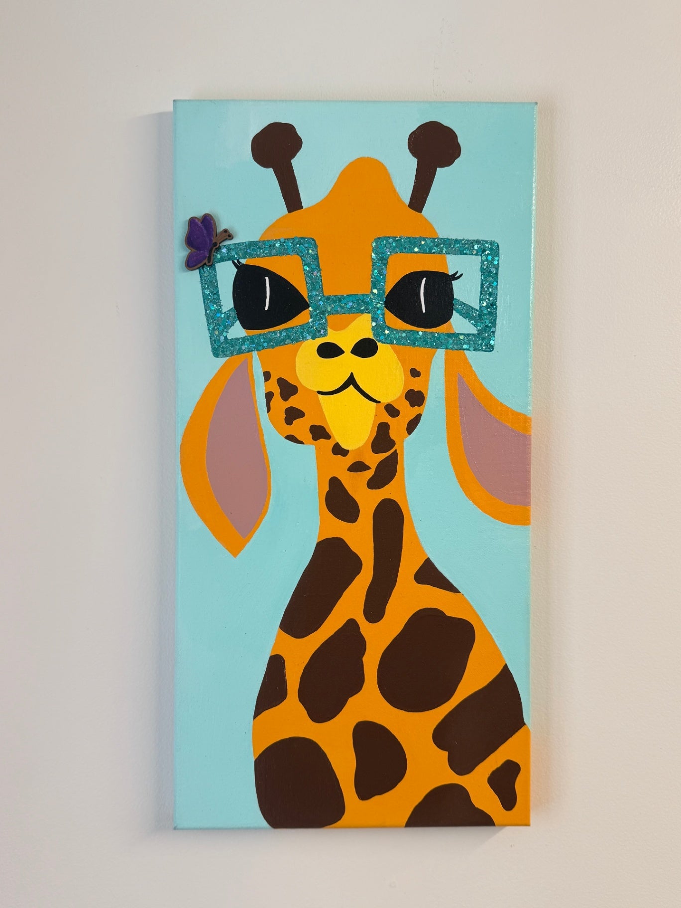 060 - Gerry the Smarty Pants Giraffe | Hand-painted Canvas Wall Art 