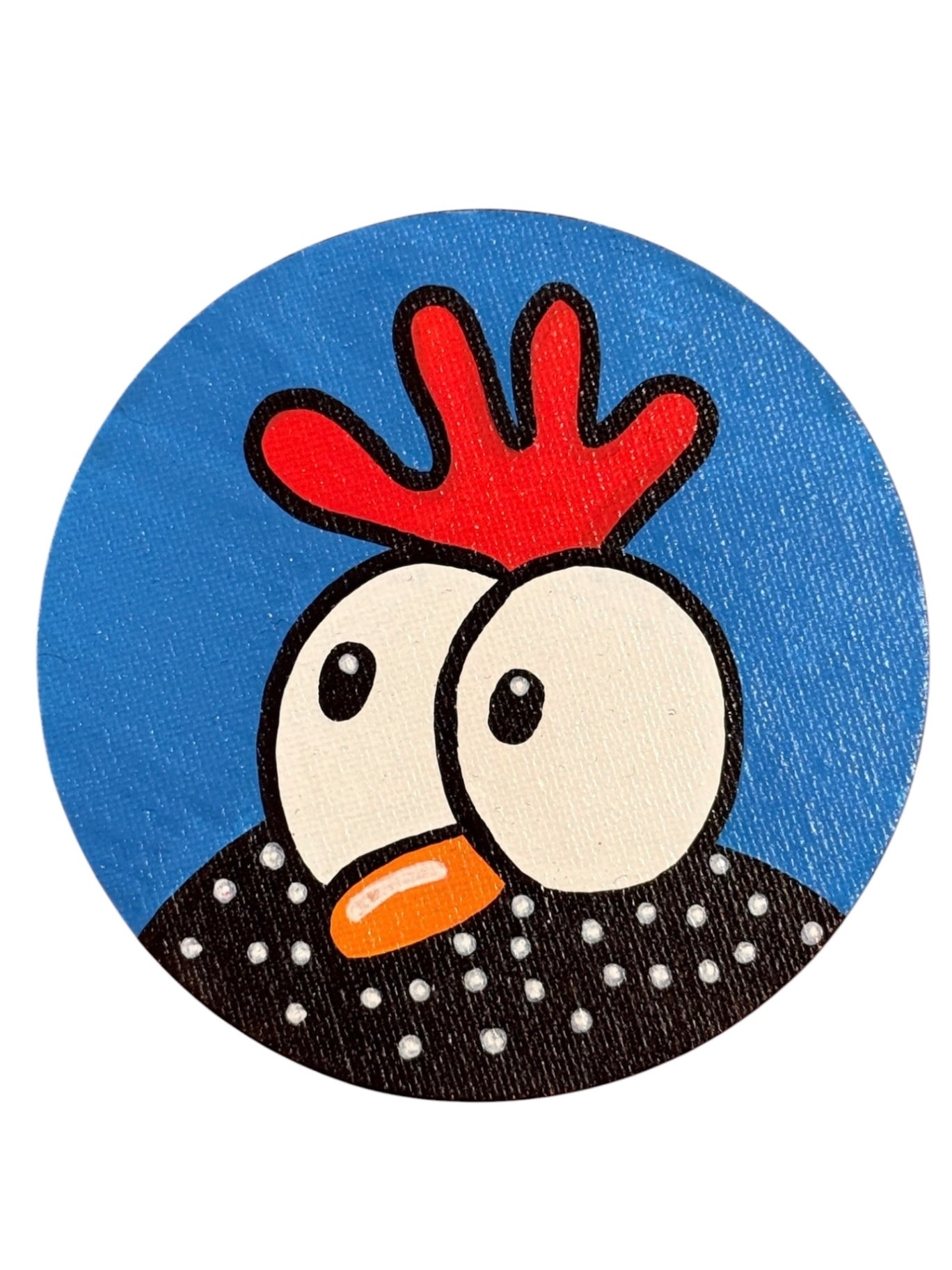 060 - Hand-painted Chicken Round Magnet