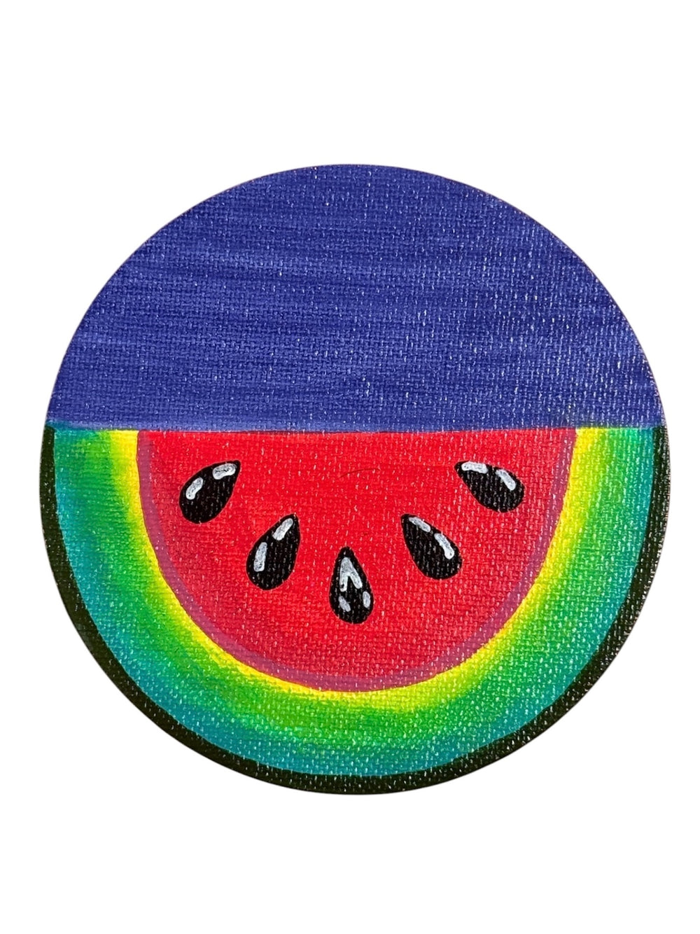 060 - Hand-painted Watermelon Round Magnet