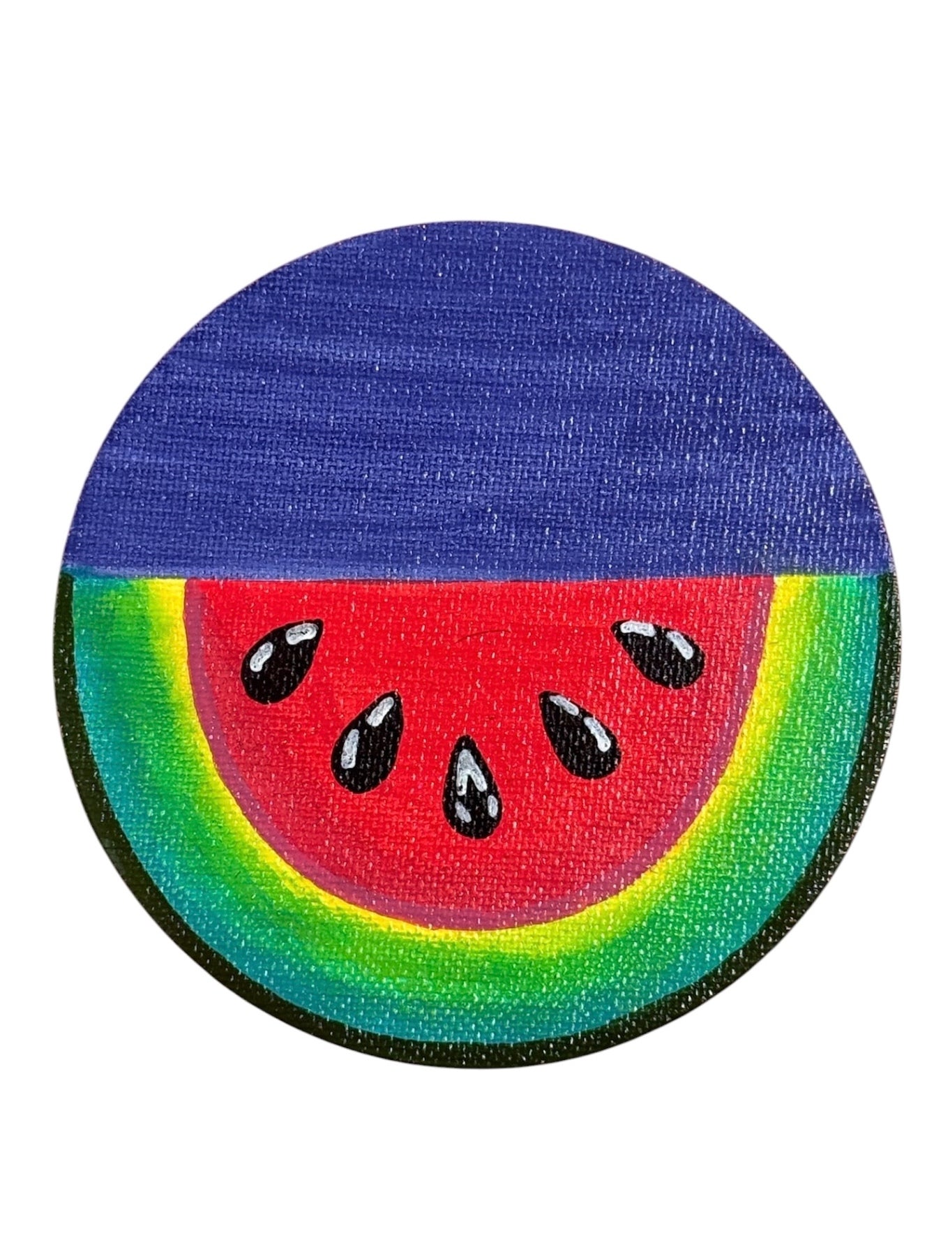 060 - Hand-painted Watermelon Round Magnet