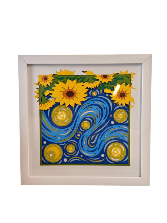 Starry Skies & Sunflowers Shadow Box