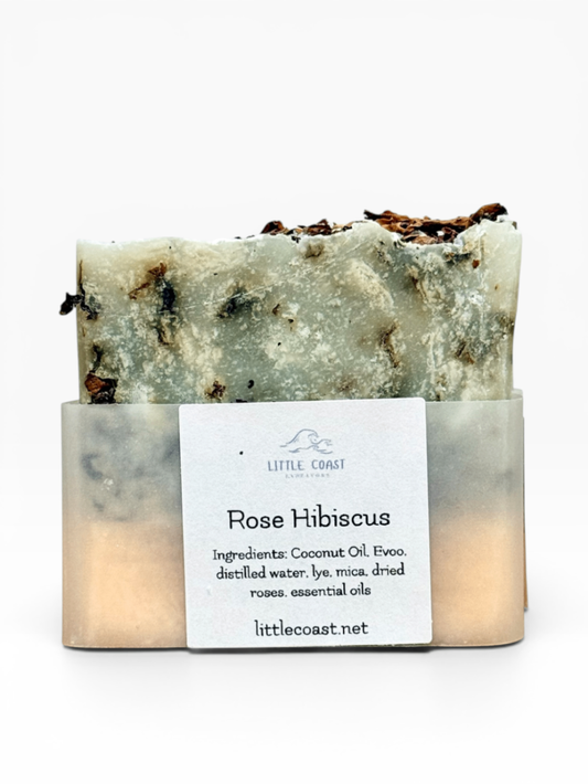 065 - Rose Hibiscus Coconut Oil Bar Soap with Essential Oils