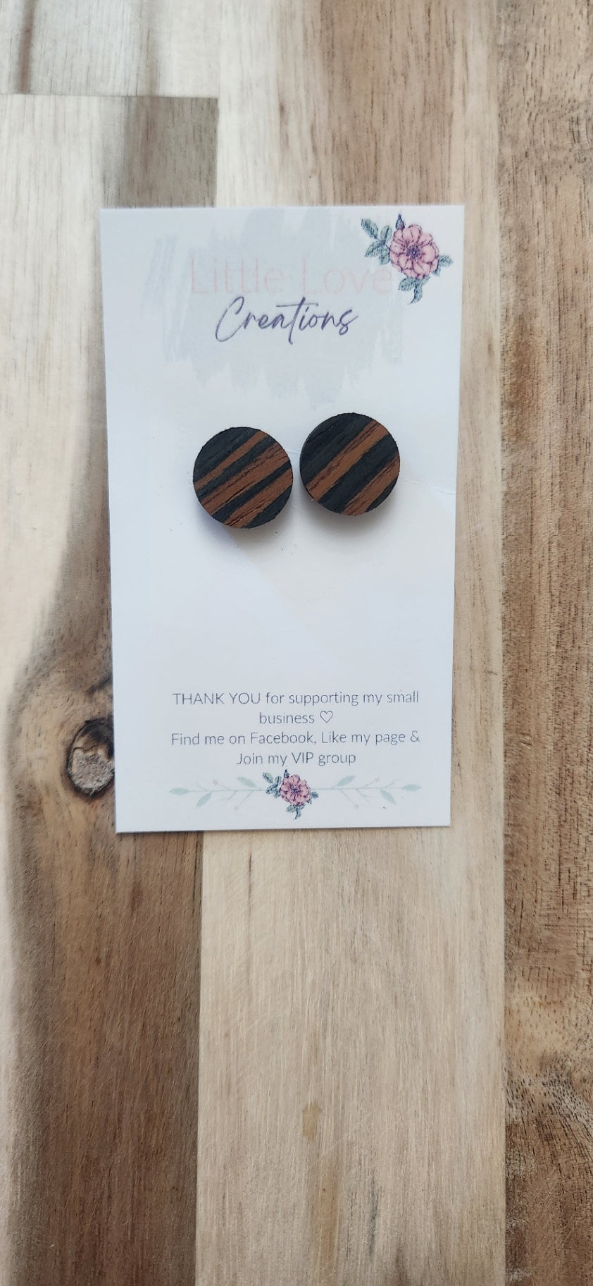 011 - Striped Circle Stud Earrings