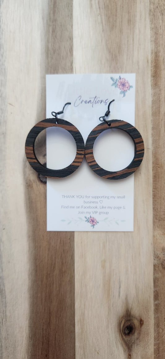 011 - Striped Circle Dangle Earrings