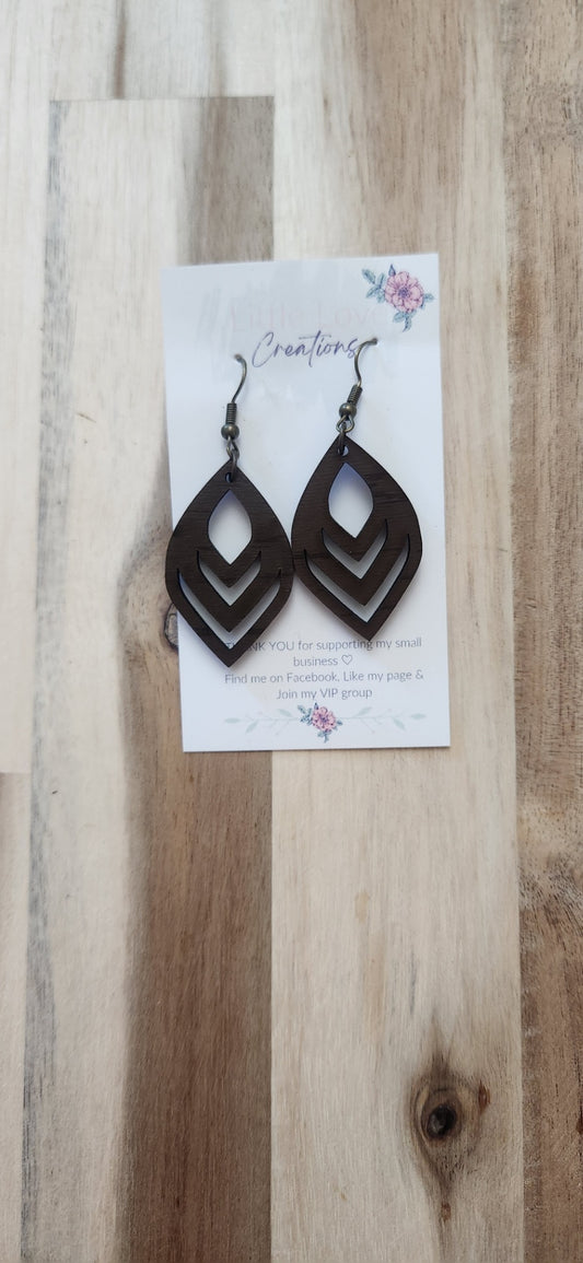 011 - Feather Shaped Dangle Earrings