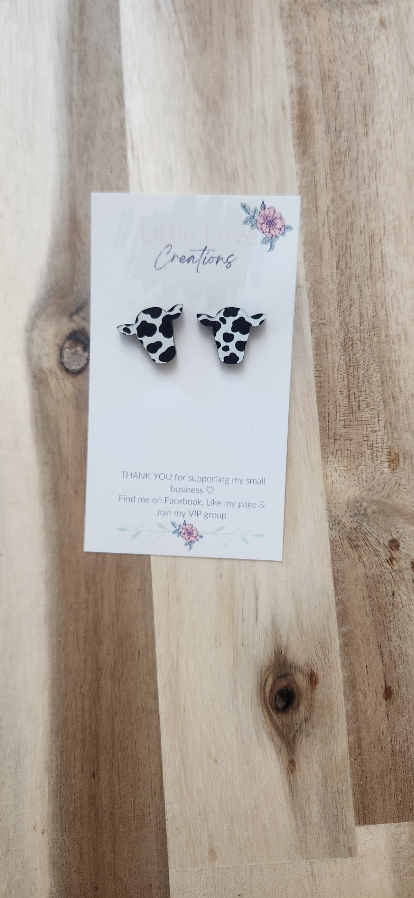 011 - Acrylic Cow Head Stud Earrings
