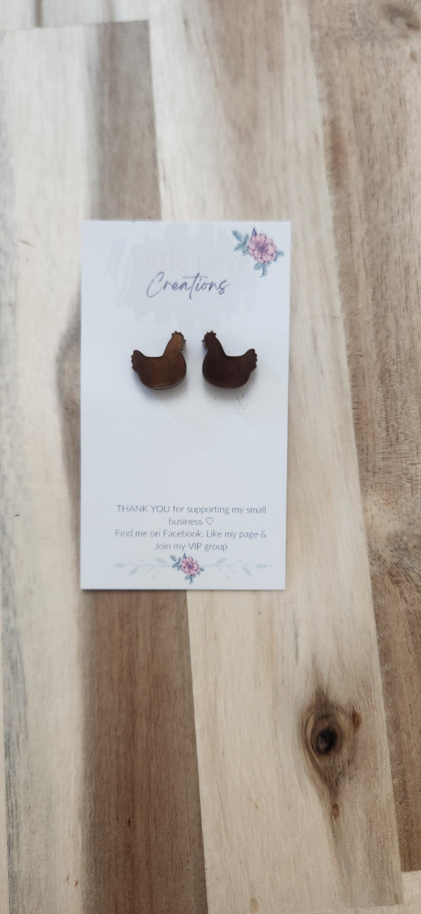011 - Acrylic Chicken Stud Earrings