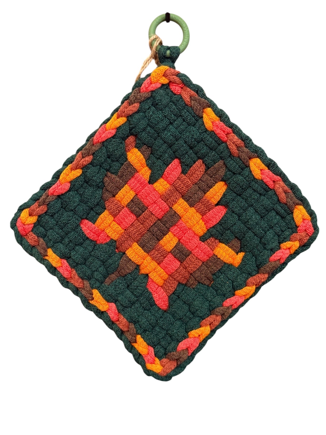 051 - Woodland Ember Loom Woven Potholder