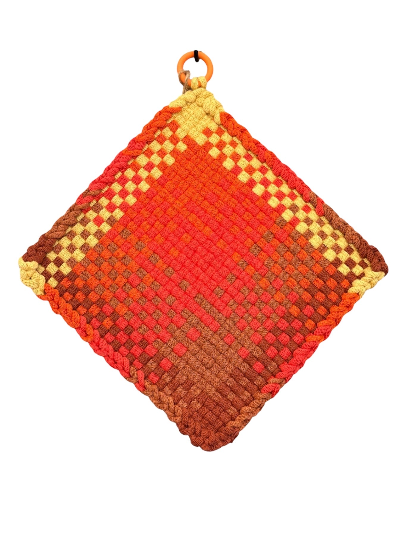051 - Cider Patch Loom Woven Potholder