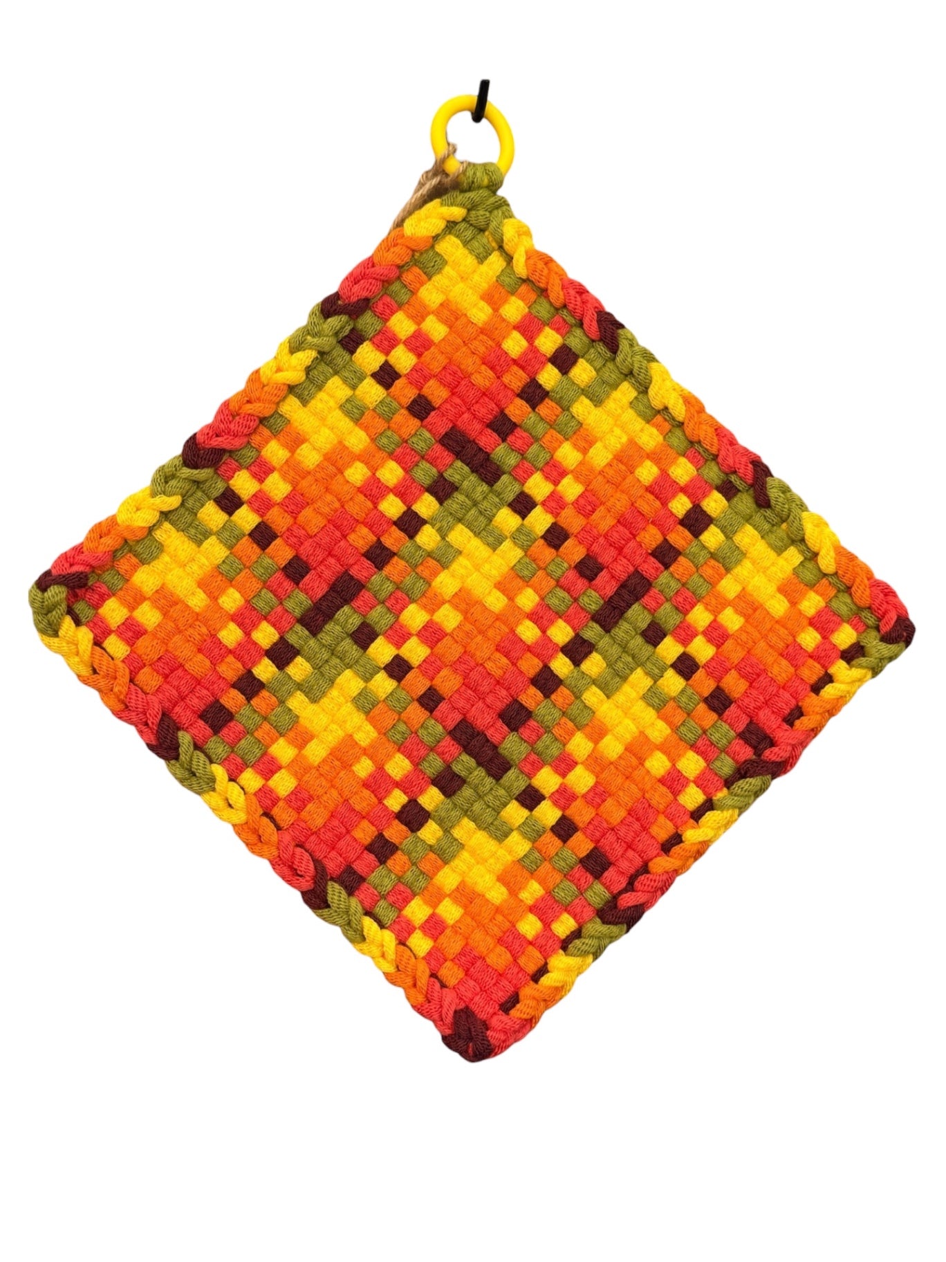 051 - Harvest Hayride Loom Woven Potholder