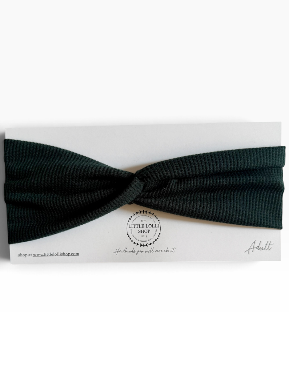 035 - Dark Green Ribbed Headband