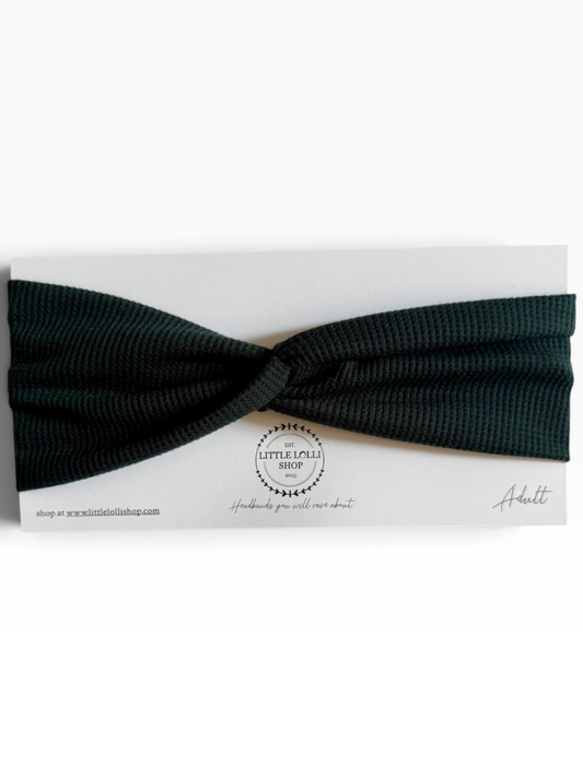 035 - Dark Green Ribbed Headband
