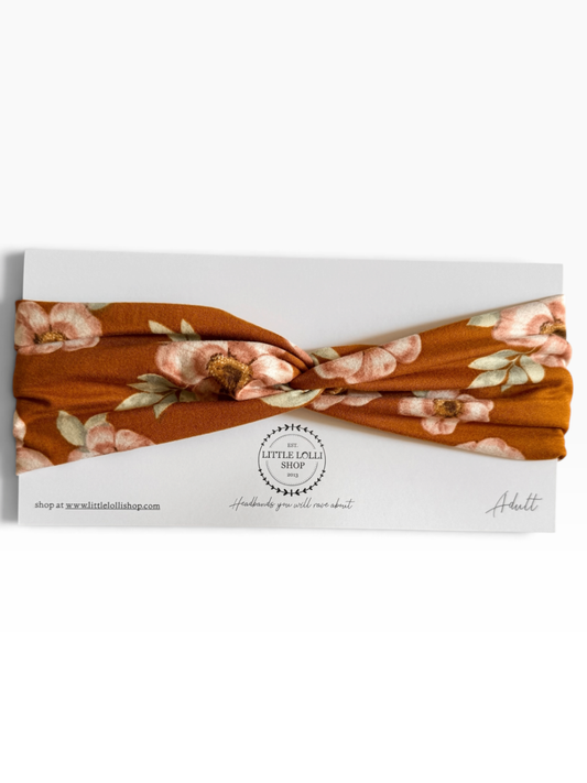035 - Orange Floral Headband