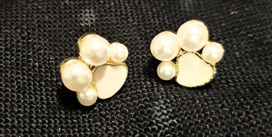 070 - Pearl Paw Stud Earrings