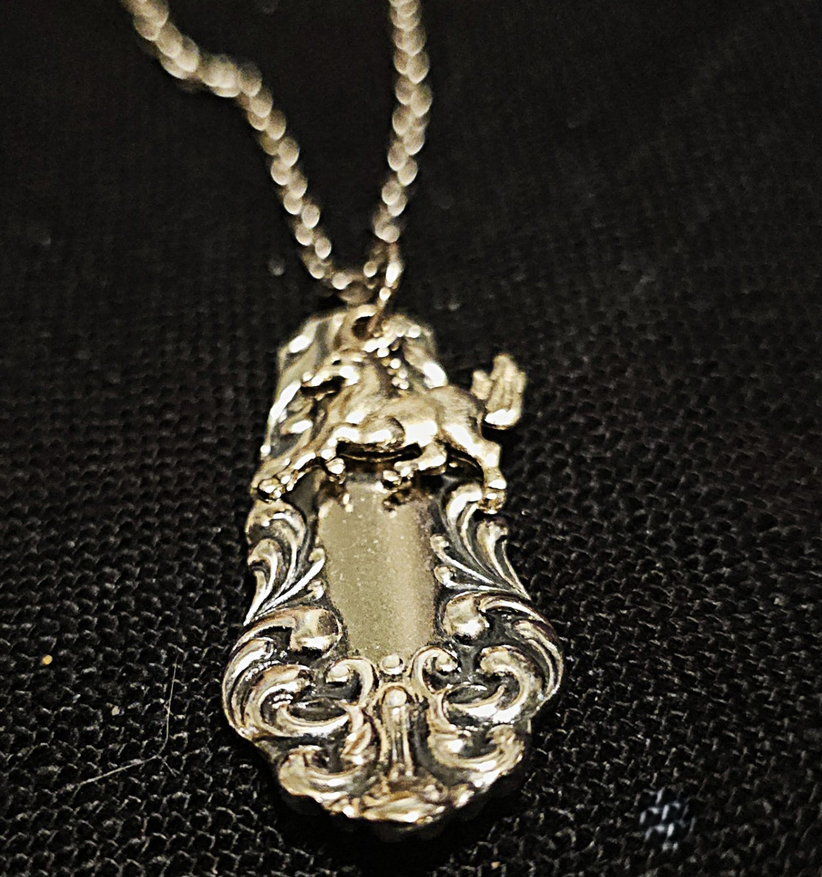 070 - Vintage Spoon Necklace with Horse Charm 