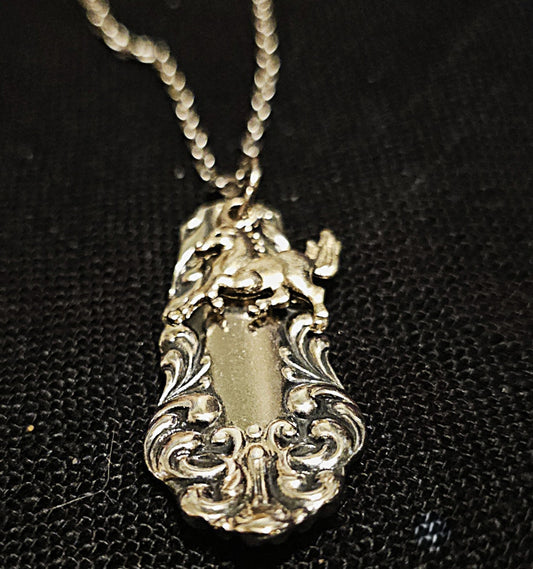 070 - Vintage Spoon Necklace with Horse Charm 