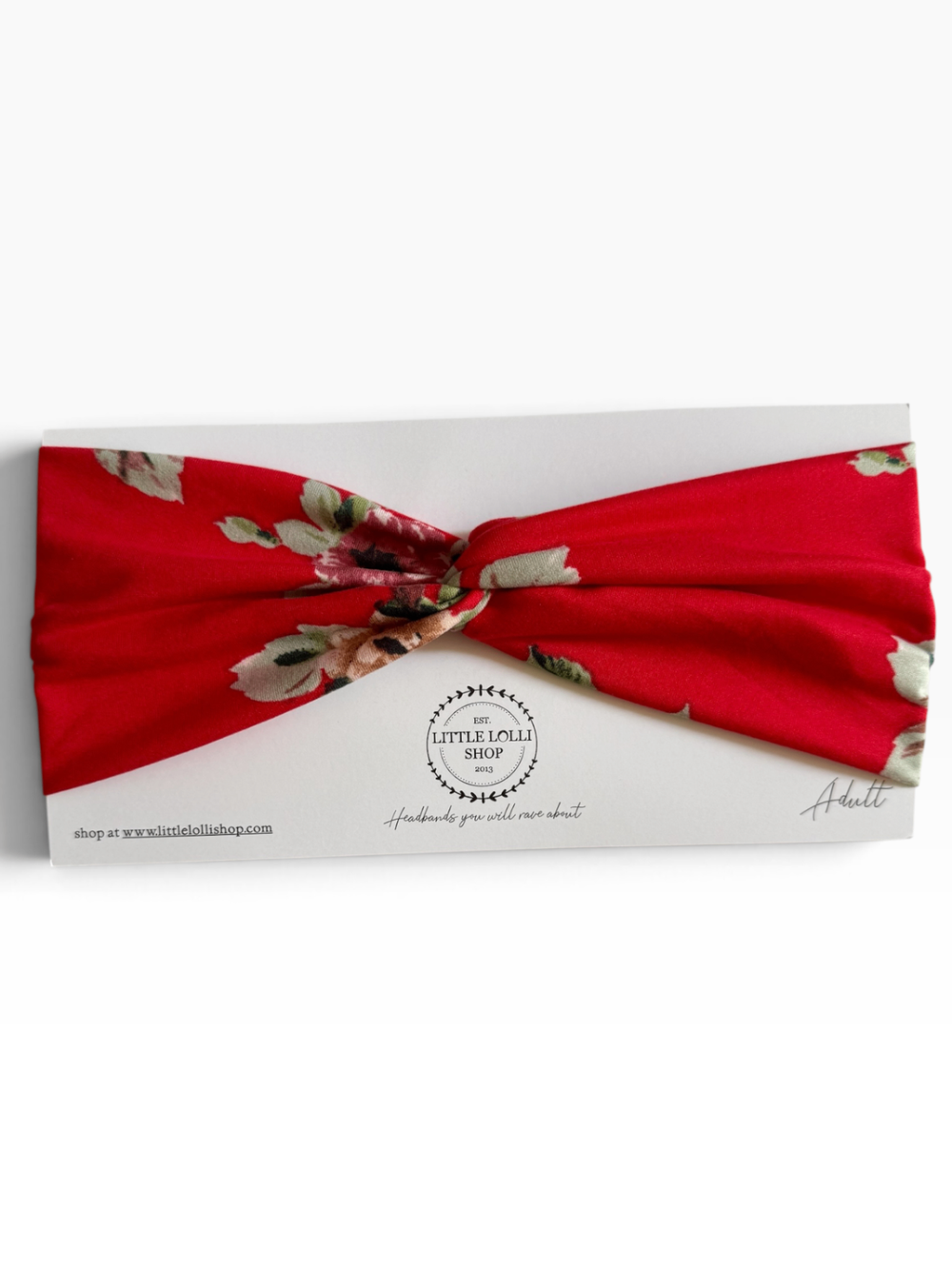 035 - Raspberry Floral Headband