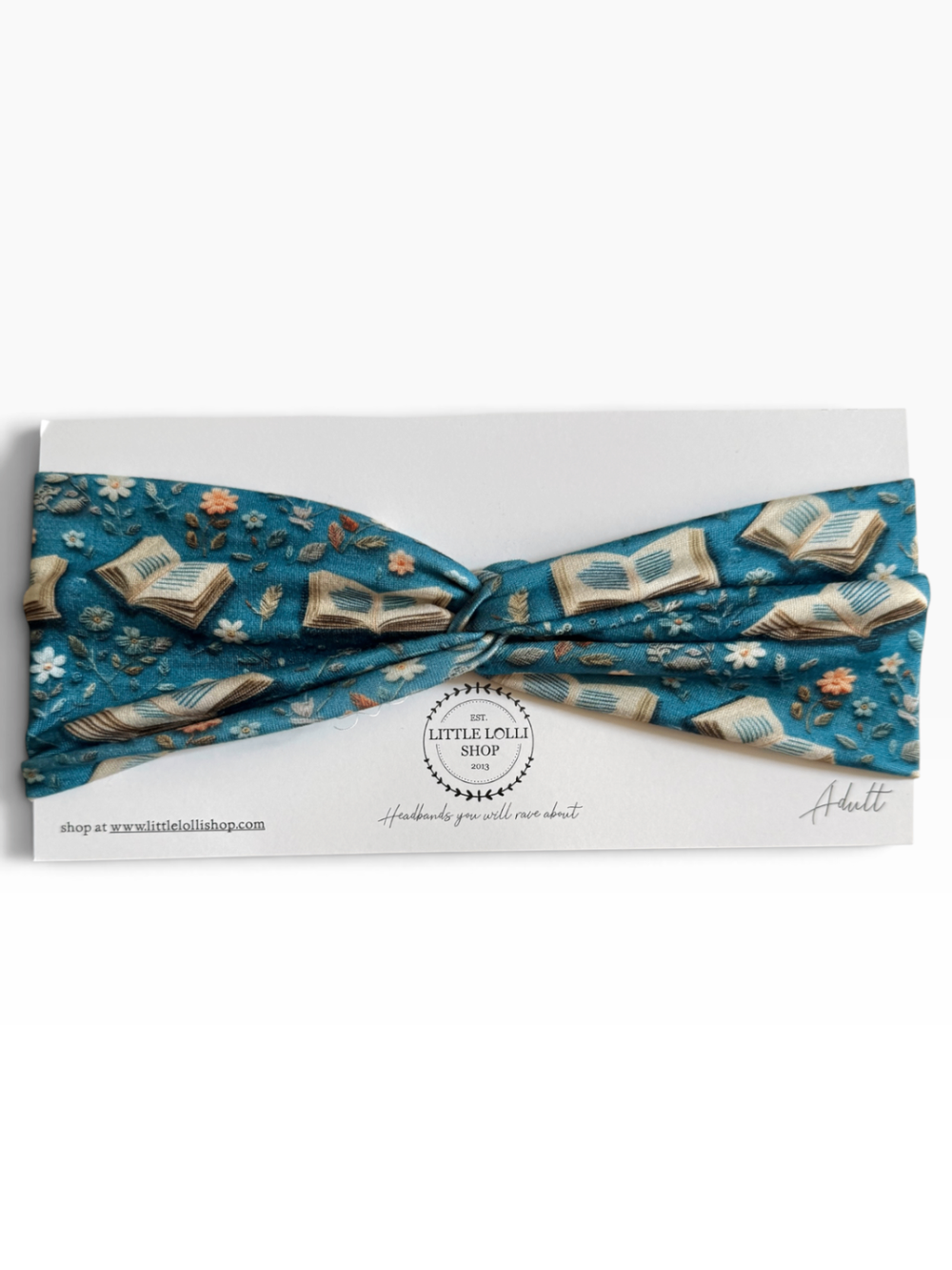 035 - Blue Floral Reading Headband
