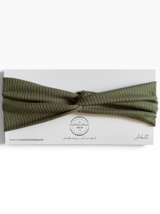 035 - Green Ribbed Headband