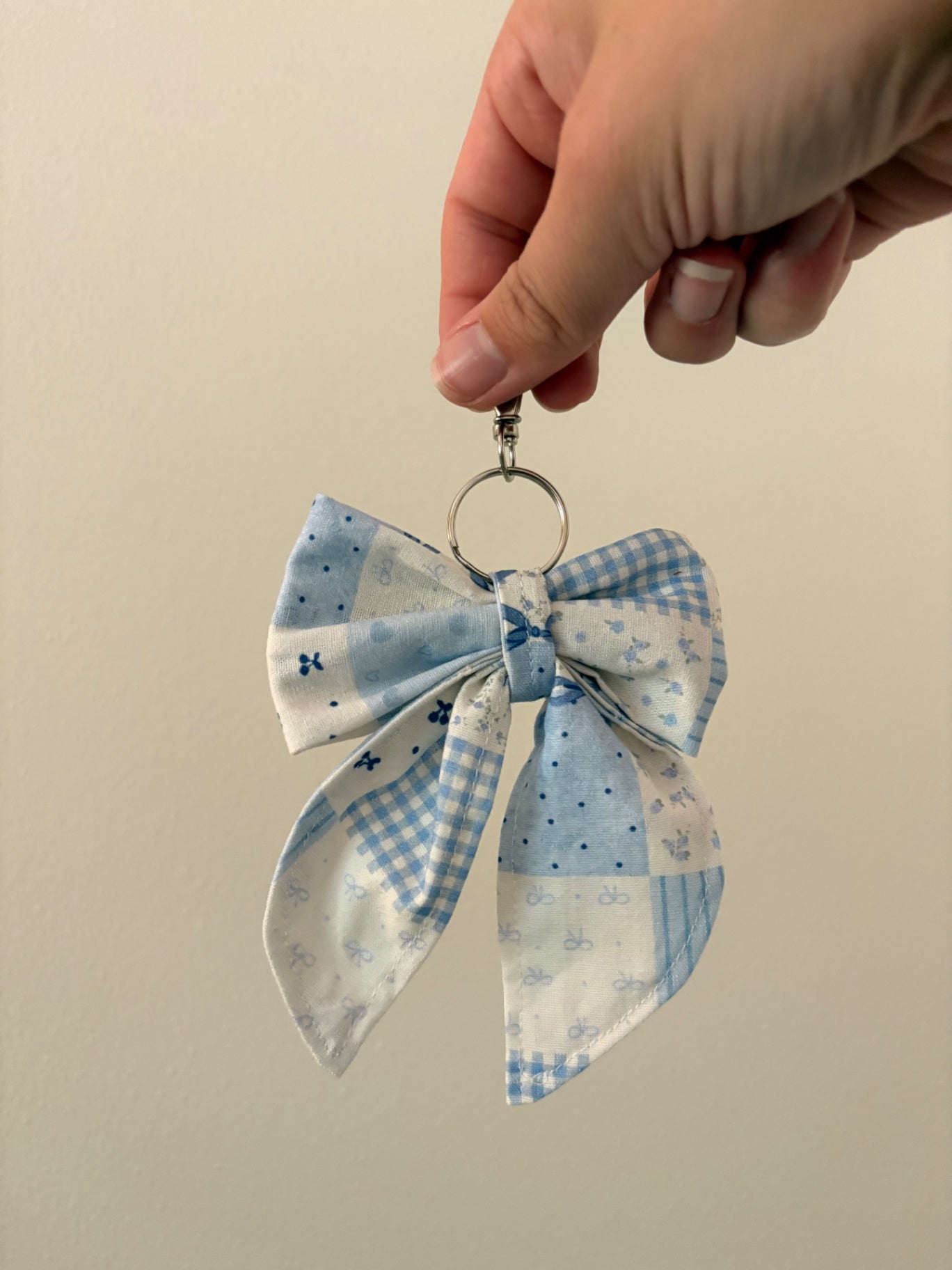 063 - Blue Bows Keychain