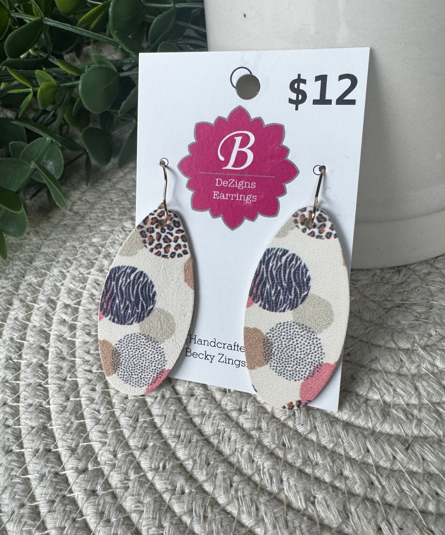 071 - Circle Oval Dangle Earrings