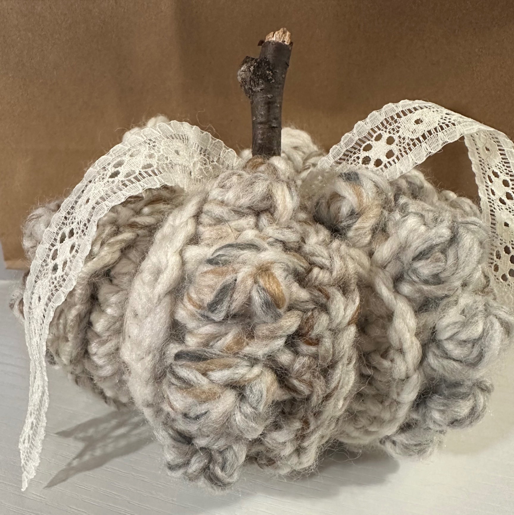 08 - Crochet Bobble Pumpkin | Beige (Med)