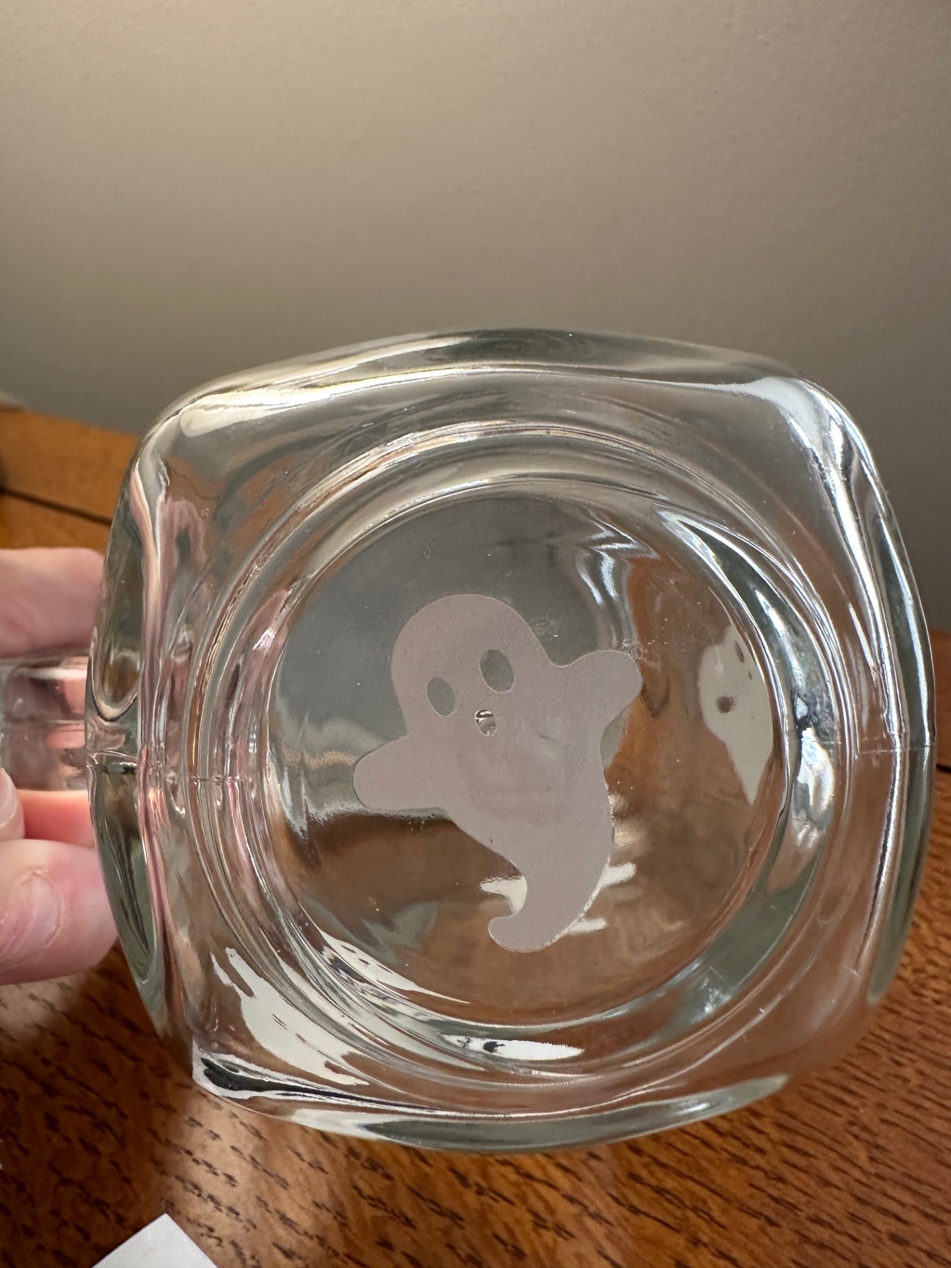 059 - Ghost Themed Glass Mason Jar Mug
