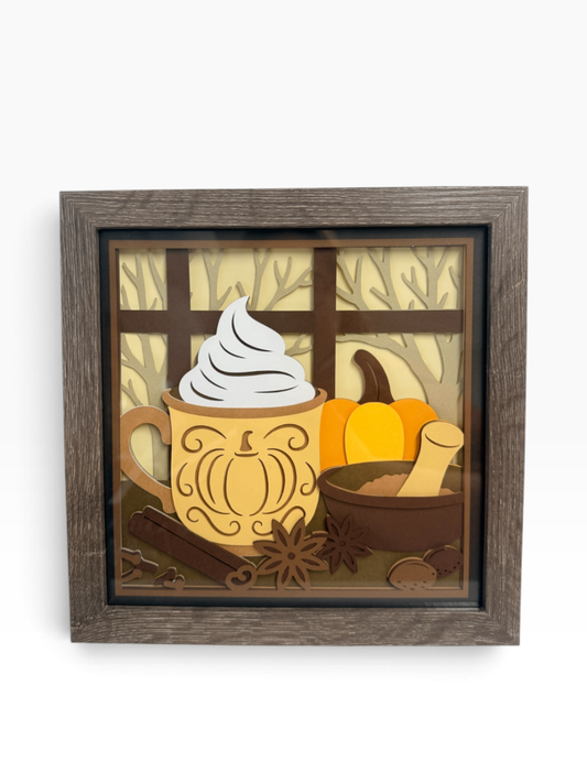 Pumpkin Spice Latte Shadow Box