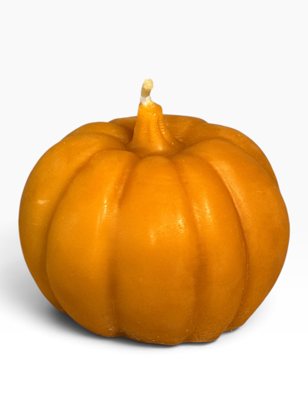 055 - Orange Pumpkin Beeswax Candle
