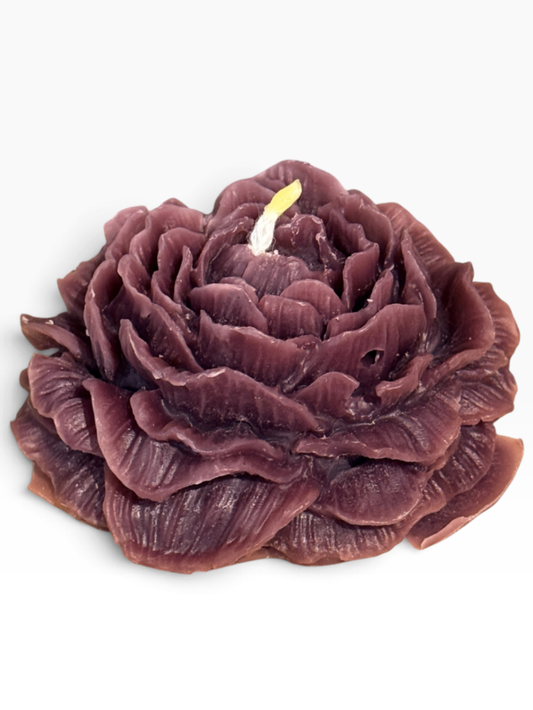 055 - Purple Flower Beeswax Candle