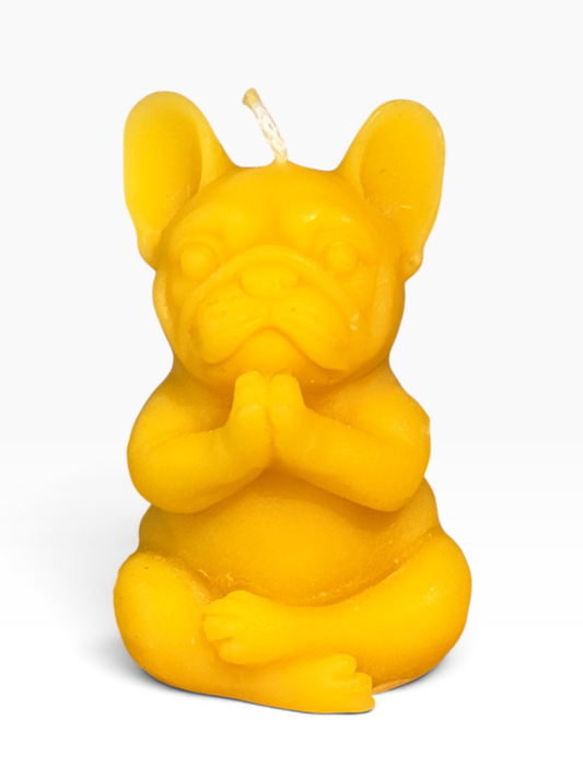 055 - Beeswax Namaste French Bulldog Candle
