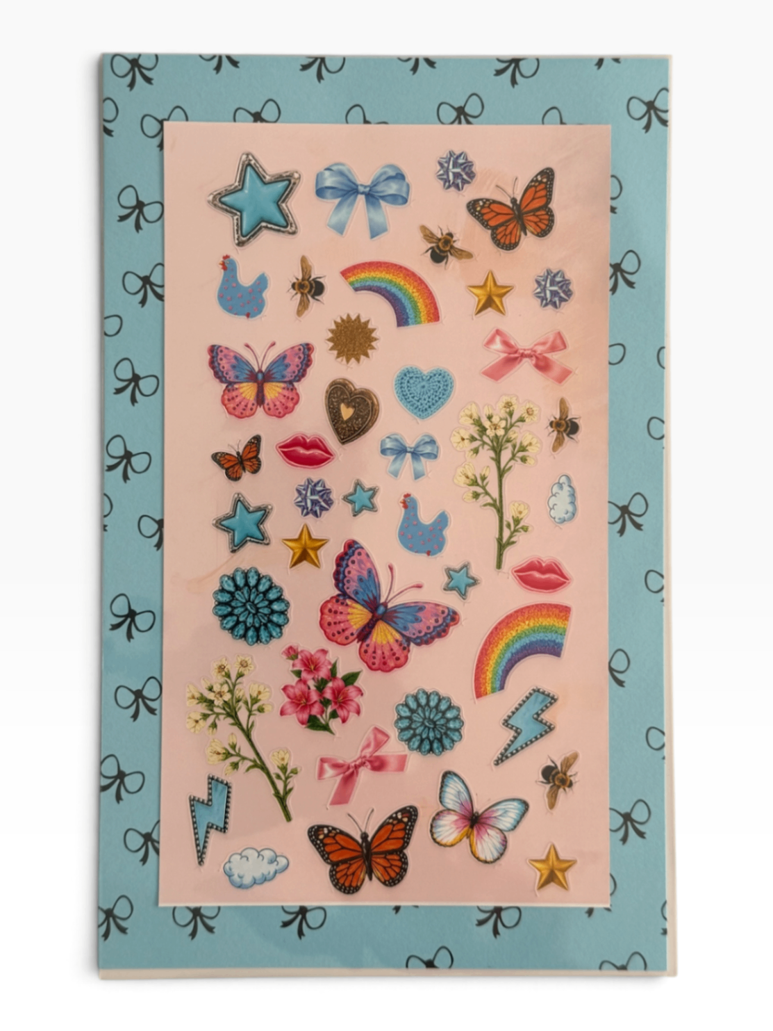 060 - Butterflies, Bows & Rainbows Sticker Sheet