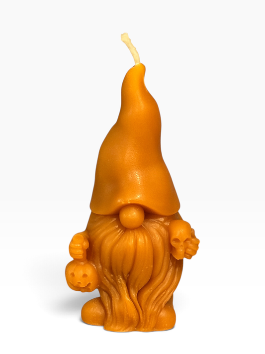 055 - Halloween Skull Gnome Beeswax Candle