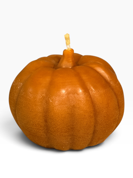 055 - Rust Pumpkin Beeswax Candle
