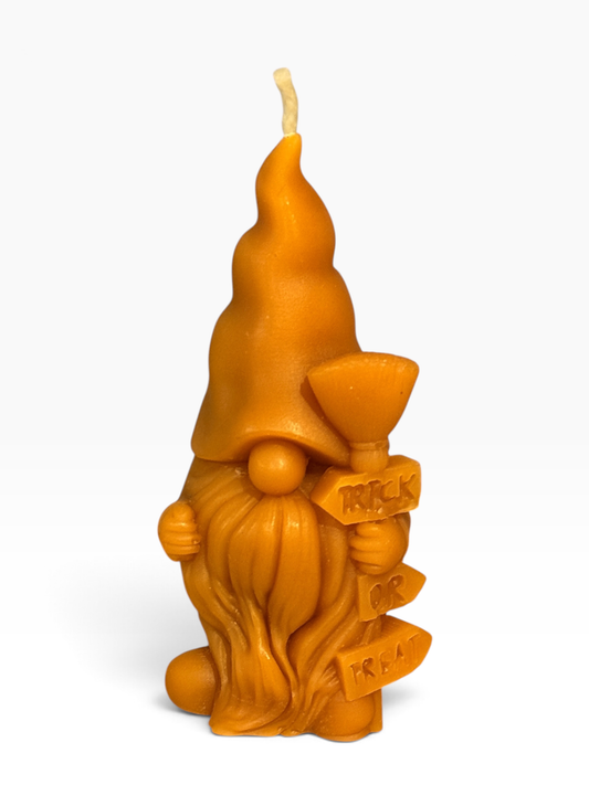 055 - Trick or Treat Gnome Beeswax Candle